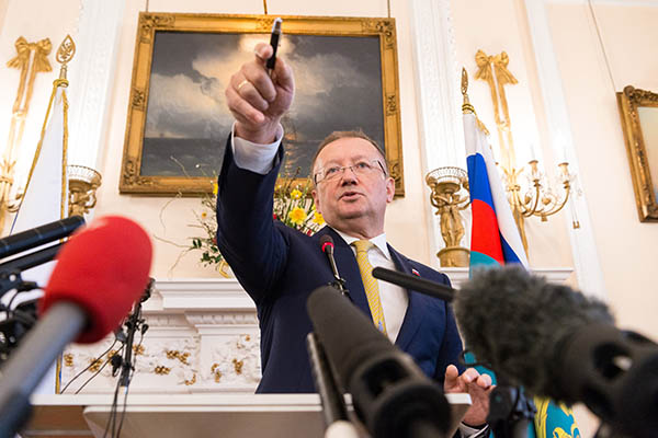Пресс-конференция посла РФ в Великобритании Александра Яковенко