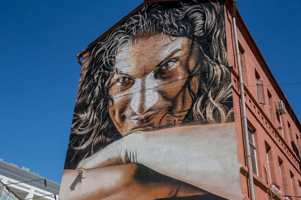 В Харькове появился мурал с Кузьмой Скрябиным