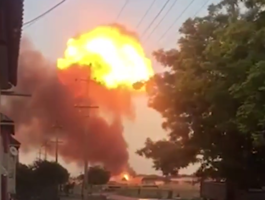 Огненный гриб. Видео взрыва АЗС в Чечне