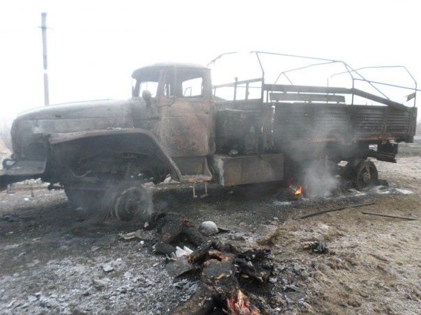 В Донбассе «правосеки» подорвали «Урал» с ВСУшниками