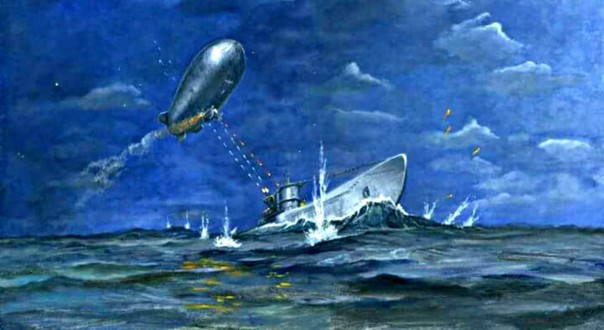 Кто кого: американский дирижабль против немецкой подлодки