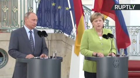 Пресс-конференция Путина и Меркель
