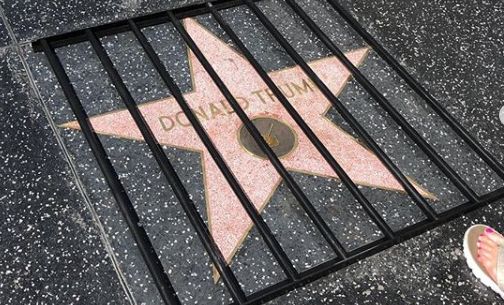 Звезду Трампа на "Аллее славы" заковали в решётку