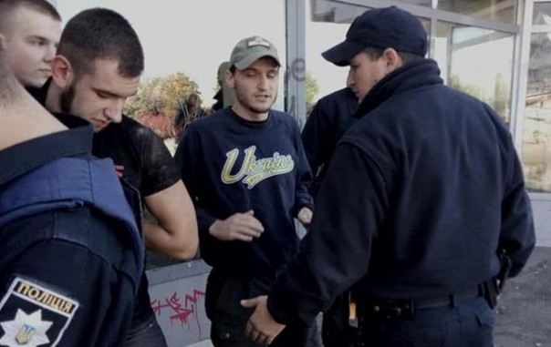 В Днепропетровске на митинге задержали укронацистов С14