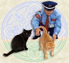 «Ты не пройдешь!» Охранник уже два года не пускает котов в японский музей
