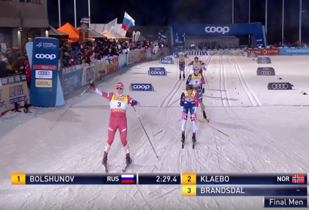 Норвежский лыжник начал заранее отмечать победу и внезапно проиграл россиянину