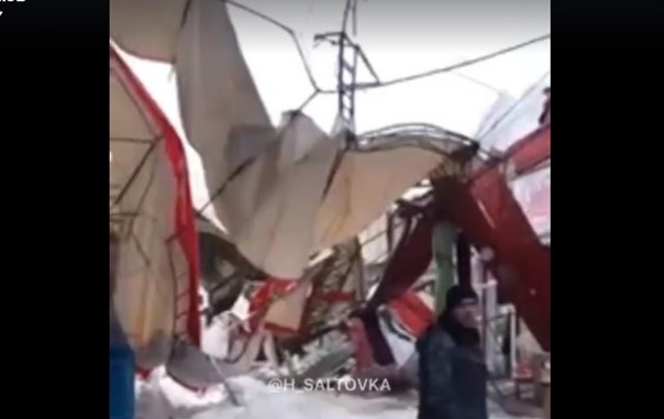 На рынке в Харькове частично обрушилась крыша