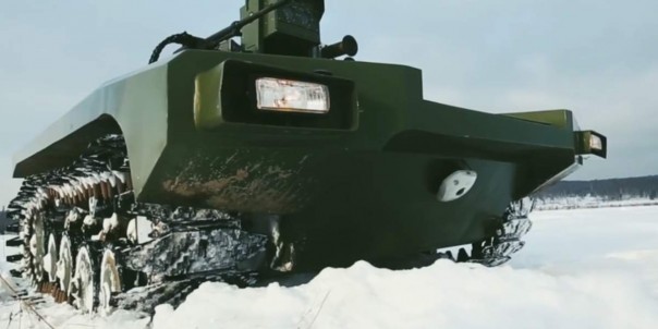 Опубликовано видео испытаний нового российского боевого робота