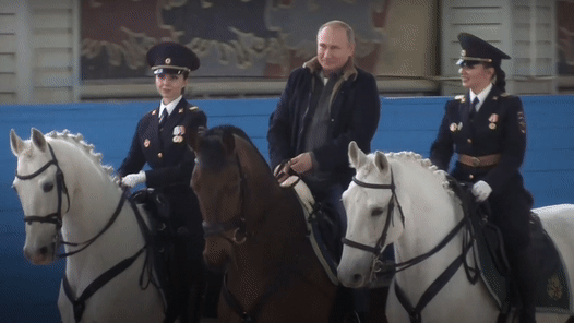 Путин прокатился на гнедом коне по кличке Уандервальс — видео