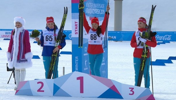 Российские лыжники и биатлонисты снова заняли весь пьедестал почета на Универсиаде