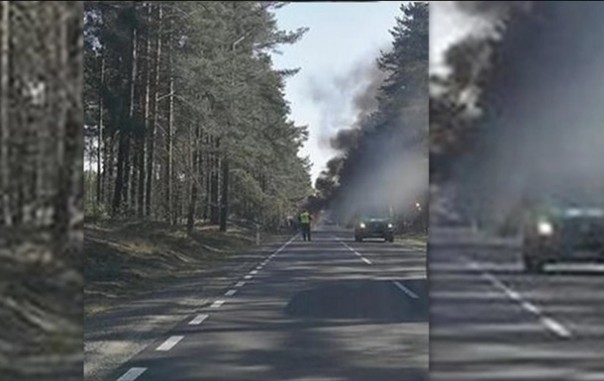 В Польше загорелся грузовик армии США, есть пострадавшие