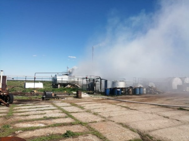 В Николаевской области горел нефтеперерабатывающий завод