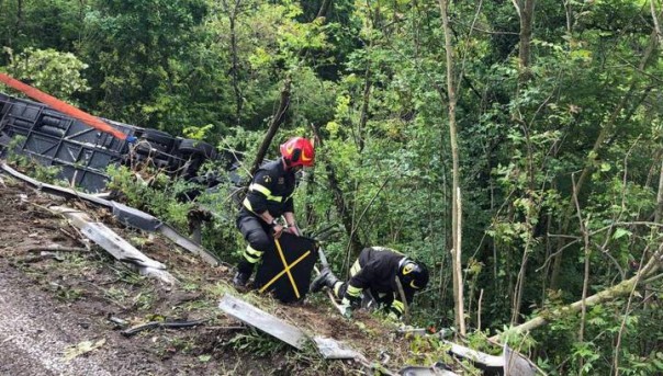 В Италии перевернулся автобус с российскими туристами