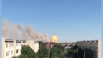 Серия мощных взрывов прогремела на складе боеприпасов в Казахстане