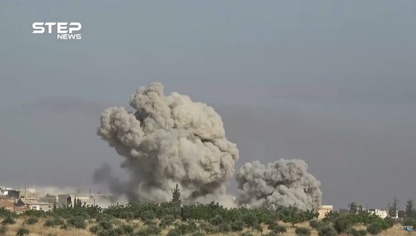 Появилось видео удара ВКС по боевикам в Хаме