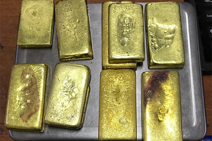 Россиянка пыталась вывезти за границу золотые слитки в кроссовках