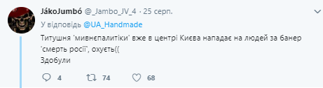 В центре Киева вспыхнула драка из-за плаката, желающего «смерти России»