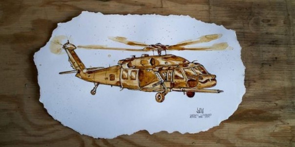 Американский военный фотограф рисует картины растворимым кофе