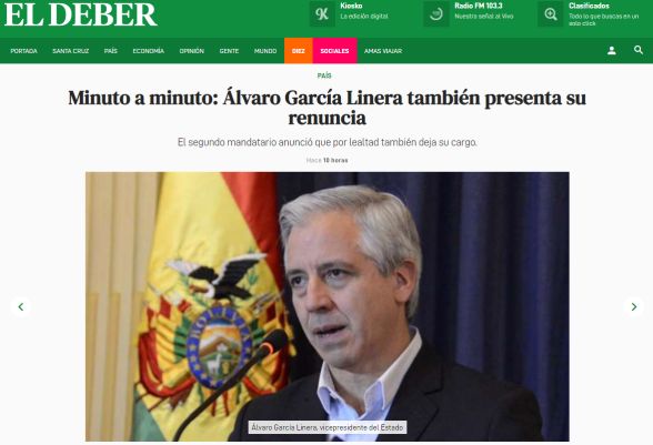 Президент Боливии ушел в отставку после требования армии