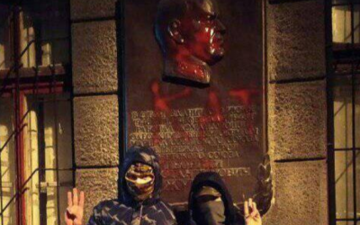 В Одессе укроподонки надругались над барельефом маршала Жукова