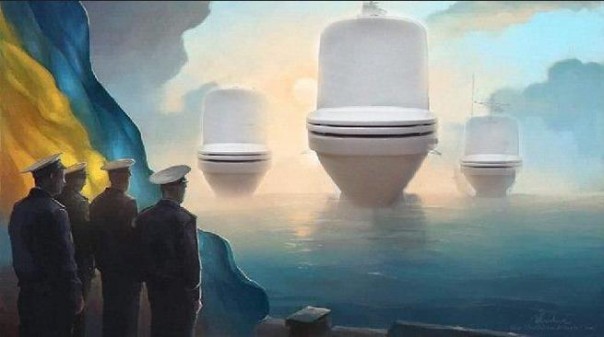 Зеленский позвонил Путину с требованиями по катерам без унитазов | Нацозабоченные с унитазами провели акцию у посольства РФ в годовщину позорной сдачи