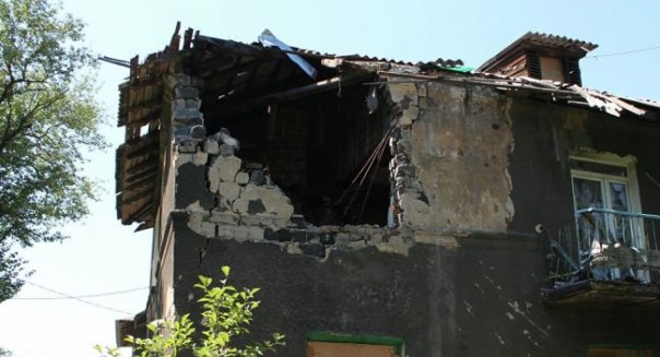 Горловка: первые снаряды