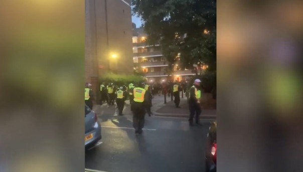 Полицейские получили травмы при попытке разогнать вечеринку в Лондоне. Видео