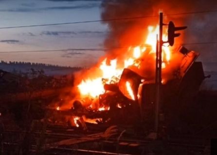 Появились кадры с места столкновения поездов в Белгородской области