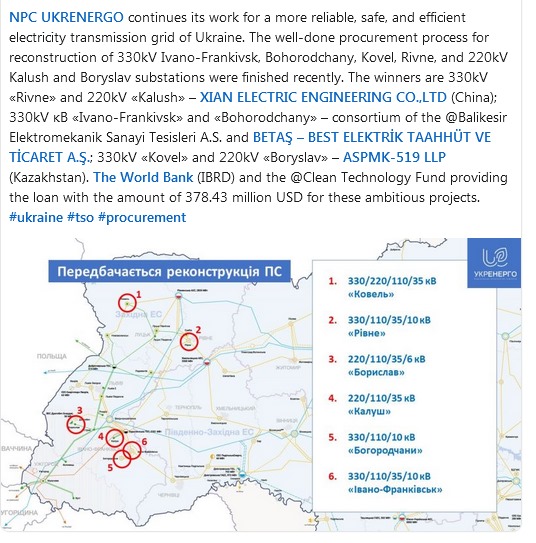 Турки и Китайцы модернизируют электросети на западной Украине