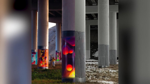 В Калуге коммунальщики уничтожили популярный "лавовый" стрит-арт