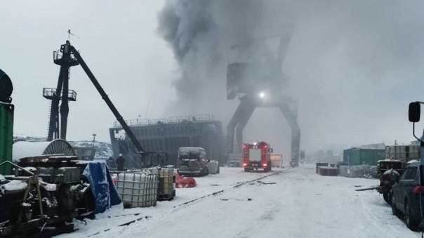 В Мурманской области загорелся десантный корабль "Митрофан Москаленко"