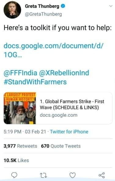 Грета Тунберг случайно выложила в Twitter методичку по написанию постов.