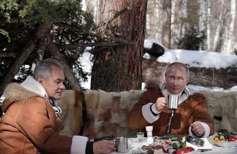 Путин и Шойгу на отдыхе в Сибири