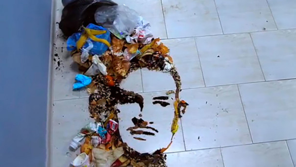 "Символично": портрет Моргенштерна из отходов