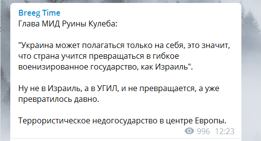 «Не Израиль, а „УГИЛ‟». В ДНР высмеяли откровения Кулебы о провале надежд на Запад
