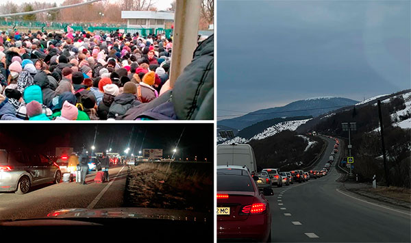 Бросают машины и идут пешком. Наплыв украинских беженцев на западной границе растет