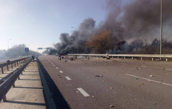 Появилось видео уничтоженной колонны ВФУ под Киевом