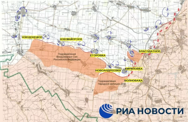 Минобороны показало карту районов Украины, контролируемых ВС России
