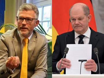 Канцлер Германии Шольц и посол Украины Мельник