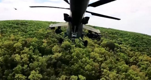 Минобороны показало работу ударных вертолетов Ми-35 в ходе спецоперации