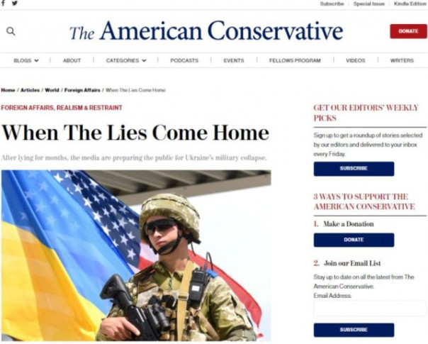 Американские СМИ, спустя несколько месяцев дезинформации, усиленно готовят общественность к военному краху Украины — American Conservative