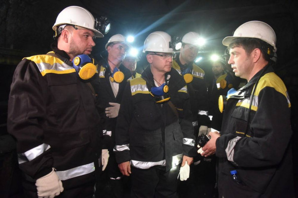 Денис Пушилин и Сергей Кириенко посетили крупнейшую шахту ДНР «Комсомолец Донбасса»