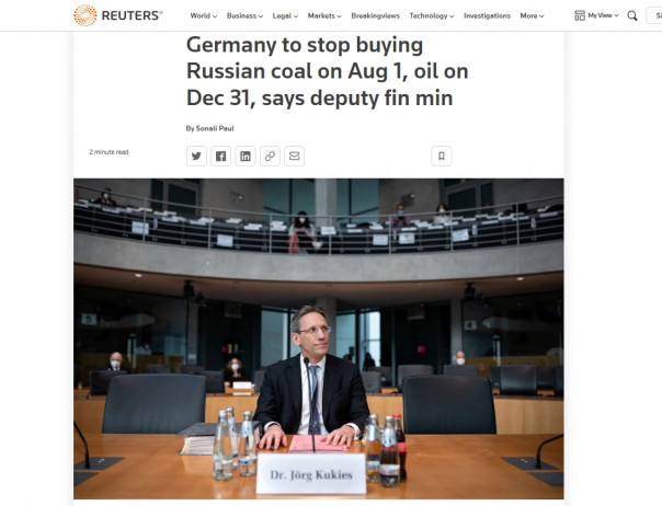 Самоуничтожение запущено — Германия полностью откажется от российского угля с 1 августа, а с 31 декабря от нефти