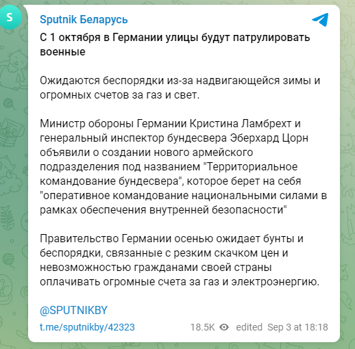 С 1 октября в Германии улицы будут патрулировать военные