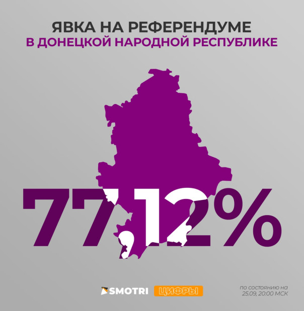 В ДНР по итогам трех дней голосования явка составила 77,12% — ЦИК региона