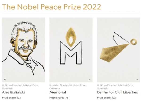 Нобелевскую премию мира присудили российским, белорусским и украинским "активистам"