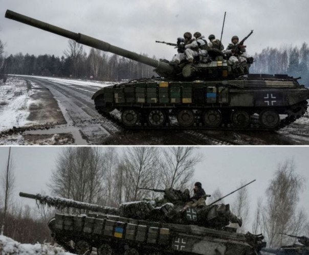 На границе Украины с Белоруссией замечены танки с фашистскими крестами