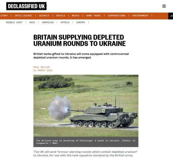 Британия пообещала передать Украине снаряды с обедненным ураном