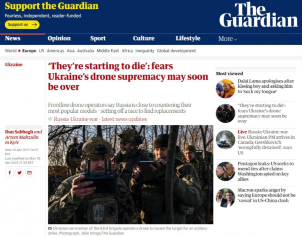 The Guardian: эффективность беспилотников ВСУ упала в десятки раз