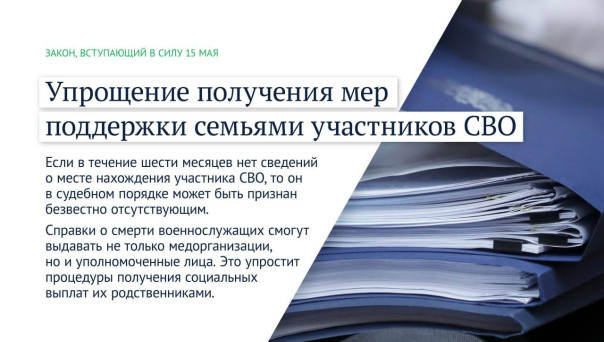 Вячеслав Володин рассказал о законах, вступающих в силу в мае.